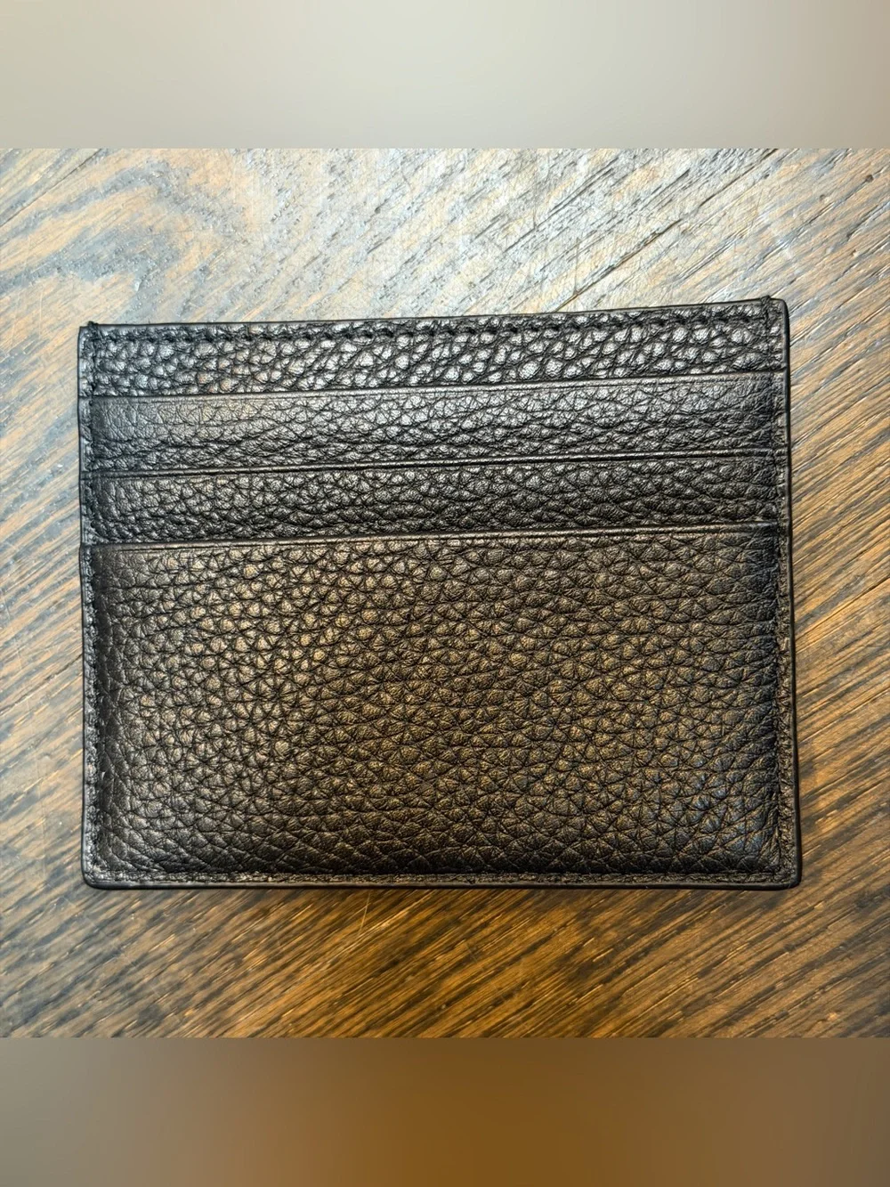 NWOT Prada Black Vitello Daino Calfskin Leather Card Wallet